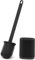 Feelhap Brosse WC Silicone,Brosse de Toilette en Silicone avec Support à Séchage Rapide,Brosse Toilette Silicone Balayette WC en Silicone Brosse Toilettes à Manche Long,Montage Mural/au Sol,Noir