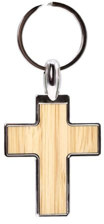 BDM Porte-clés Croix, Croix chrétienne, Croix argentée pour Hommes et Femmes clés en Acier