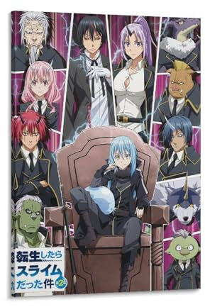 REDCHAMBER Poster mit japanischer Komödie That Time I Got Reincarnated As A Slime, Gemälde auf Leinwand, Wandkunst, Poster, Rollbild, Wanddekoration, Heimposter, 30 x 45 cm
