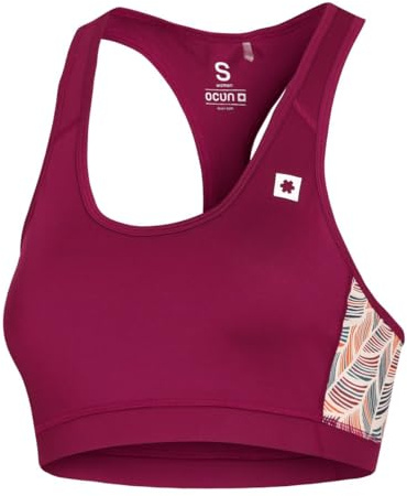 Ocun W Misty Bra Rot - Trendiger komfortabler Damen Sport-BH, Größe L - Farbe Wine Rhododendron