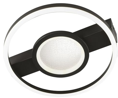 casa NOVA LED-Deckenleuchte - Ø 37 cm - Schwarz - Weiß - Eisen - Kunststoff - dimmbar