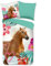 Bettwäsche 155x220cm Pferd Bettwäsche Set Pflanze Blume Braunes Pferd Schlafzimmer Dekor Bettbezug Set 3 Teilig Mikrofase WendeBettwäsche Mit Reißverschluss + 2 Kissenbezug 80x80cm