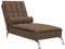 vidaXL Massage Chaiselongue mit Nackenrolle, Liegesessel mit Sperrholzlatten Metallbeine, Relaxliege für Wohnzimmer, Liegestuhl, Braun Stoff