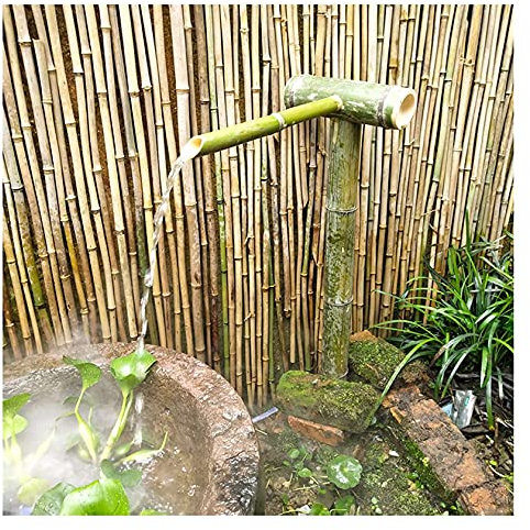 YYUINU Bambusbrunnen Mit Wasserpumpe, Outdoor Garten Landschaftsgestaltung Brunnenschmuck, Japanische Garten Wasserdekor, Zen Wasserbrunnen Dekoration,90~95CM
