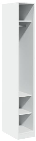 vidaXL Kleiderschrank, Garderobenschrank mit Stauraum, Schrank Mehrzweckschrank für Schlafzimmer, Flurschrank Offen, Weiß Holzwerkstoff