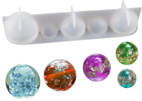 HyzaPhix Kugel Silikonformen, Kugel Epoxidharz Form Kugelform Silikon Kristalle Gießform Schmuck Epoxidharz Formen Für Schmuckherstellung, Schmuck Selber Machen (Kugel)