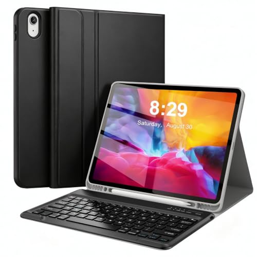 Custodia con tastiera per iPad Pro 12,9 (vecchio modello) 2015 1a / 2017 2a generazione – tastiera wireless Bluetooth ricaricabile rimovibile – custodia in pelle con portamatite per iPad Pro 12,9