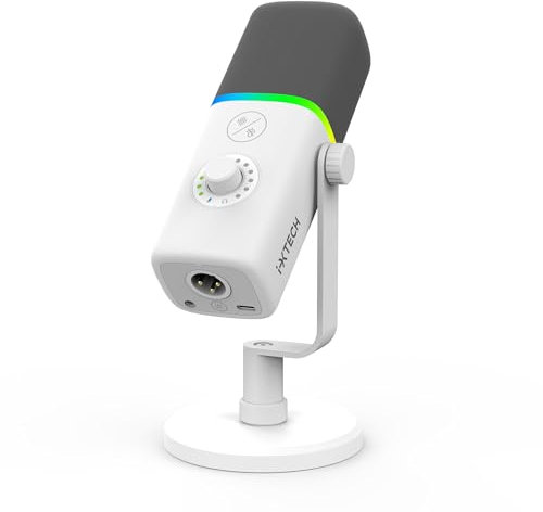 IXTECH Micrófono USB para juegos para PC, micrófono condensador con cancelación de ruido para podcasts y transmisión de video con soporte de trípode, filtro pop, montaje de choque, control de