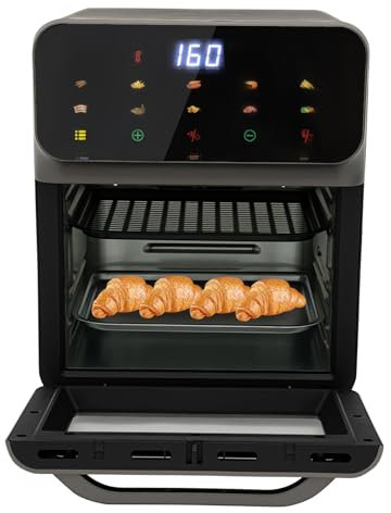 Heißluftfritteuse, 13L 1350W Friteuse ohne Öl, Minibackofen Digitale Steuerung, Temperatur Max 200°C, zum Auftauen, Backen und Grillen verschiedener Köstlichkeiten