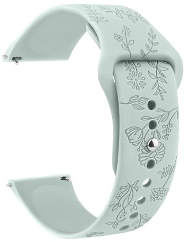 AK für Amazfit GTR 3 / Amazfit Balance Armband Damen Herren, 22mm Gravierte Blumenmuster Uhrenarmband Silikon Ersatzarmbänder für Amazfit GTR 3 Pro/GTR 4/ GTR 2e/ GTR 47mm