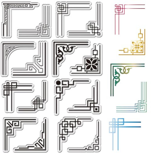 craspire Rahmen Klarstempel Vintage Ränder Retro Wiederverwendbare Transparente Silikon Stempelsiegel Für Journaling Kartenherstellung Dekor DIY Scrapbooking Fotoalbum Dekorative Stempelblätter