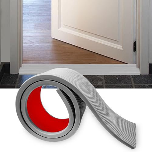 1 m x 8 cm x 2.5 cm Door Threshold Ramp, Maximum Load 800 kg, Rubber Ramp Self-Adhesive for 2.5 cm Height Difference, Door Threshold Wheelchair Ramp for Robot Vacuum Cleaner, Pram (Grey, 2.5 cm Rise)