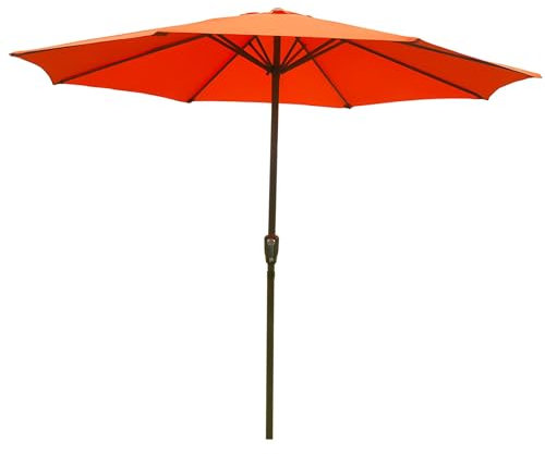 ZIHQRgE Parasol de Jardin à Manivelle 270cm, Parapluie de Plage UPF50+ avec 8 Baleines, Ombre Imperméable pour Balcon Extérieur, Jardin, Marché(Orange)