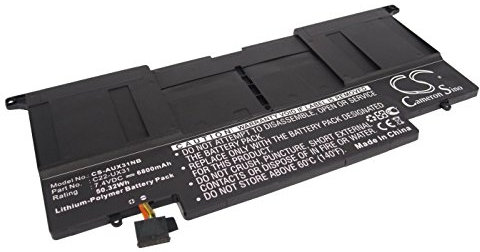 TECHTEK Batteria 6800mAh compatibile con [Asus] UX31, UX31 Ultrabook, UX31A, UX31A Ultrabook, UX31A-1A, UX31A-2A, UX31A-2D, UX31A-R4004H, UX31E, UX31E UX31E-1A, UX31E-1B, UX31E-1C, UX31E-DH52, UX31E