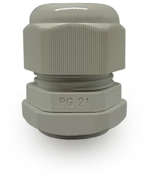 Cable gland 10Pcs PG21 Grey Nylon Waterproof 13-18mm Cable Range Gland Connector Joints Adjustable Cable Cover with Rubber Gasket