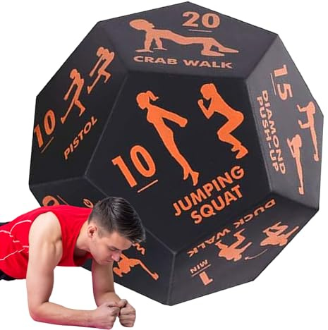 Fitness Würfel,Trainingswürfel Mit 12 Seiten Für Workout Und Fitness - Sportzubehör Für Krafttraining Übungen Für Frauen Und Männer