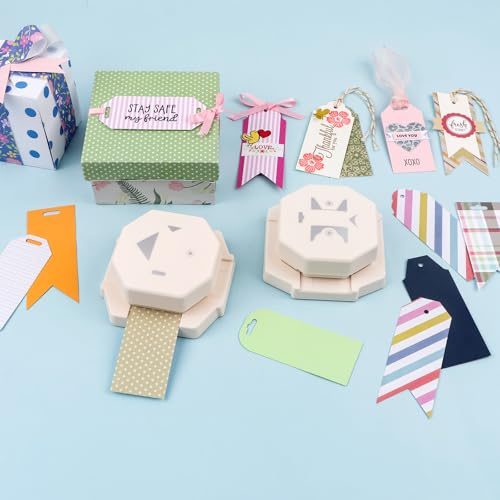 2 Stück/Set 4-in-1 Etikettenstanzer für Papierbastelarbeiten, 4cm/3cm/2cm Eckenstanzer für Bastelarbeiten, 8 Formen Kartenherstellungs-Eckenschneider für DIY-Projekte, Fotos, Scrapbook-Seiten und