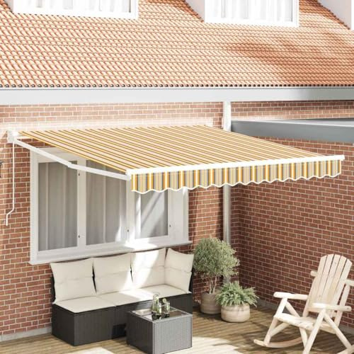 Tenda da sole multicolore, 300 x 250 x 165 cm, in poliestere, per esterni con materiale resistente ai raggi UV, per patio e giardino, tenda da sole regolabile per finestre e porte