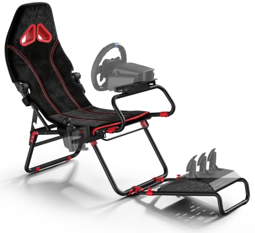 RACGTING Foldable Racing Simulator Cockpit, for Logitech G920 G29 G923 Thrustmaster T248X T248 T300 T150, Gaming Chair for Xbox PS5 PS4 PC, Black