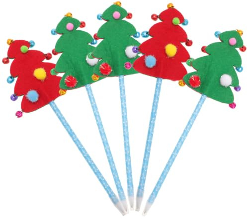 Bolígrafo Navideño Árbol de Navidad Verde 5piezas Plástico Color Aleatorio