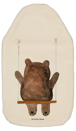 Mr. & Mrs. Panda Wärmflasche Bär Schaukel - Geschenk, Körnerkissen, Teddy, Wärmflasche mit Bezug, Bettflasche, Bär Verlust Trauer Trauergeschenk
