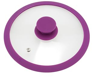 bremermann Glasdeckel mit Silikonrand für 20 cm Töpfe und Pfannen (Lila)