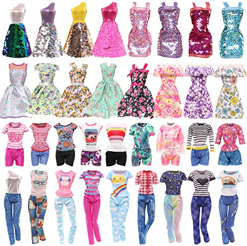 Miunana 10 Pezzi Per 11.5 Pollici 28 - 30 CM Bambola: 5 Vestiti + 5 Abiti (Slezionati A Caso E NON INCLUDE BAMBOLA)