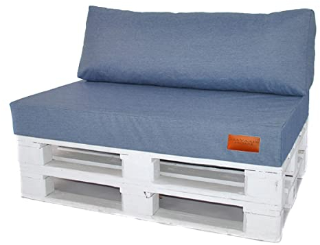 Mayaadi-Home Palettenkissen Indoor Outdoor MH-GD07 Jeans Hellblau 120x80x10cm