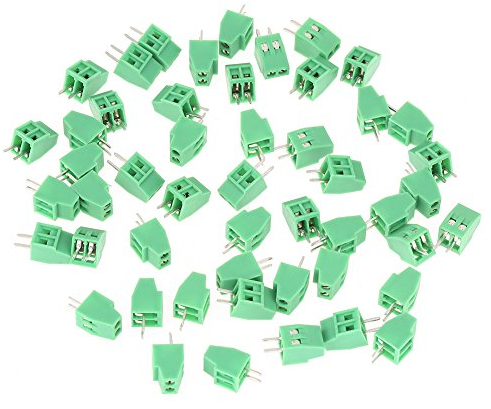 Morsettiera a Vite, Morsettiera PCB, Connettore a Vite Circuito Stampato, 50 Pz 2,54 Mm Passo 2 Pin Pcb Morsettiera a Vite Connettore Morsettiera a Vite