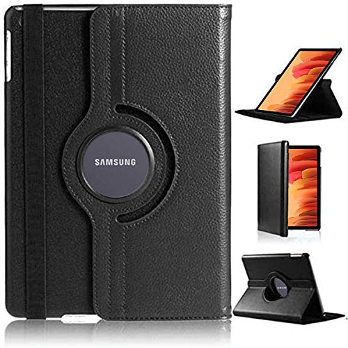 For Samsung Galaxy Tab A7 10.4 inch Case 360 Rotating Stand | For Samsung Tab Case 10.4 inch, Smart Folio Protective Tablet Cover, BLACK