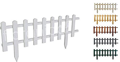 Floranica Staccionata in Legno per Giardino 30 cm x 100 cm Bianco Recinzione decorativa da giardino Esterno Steccato in Legno di Pino impregnato Bordure per recinzioni