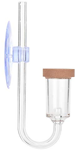 Pssopp Aquarium CO2 Diffusor 2 in 1 mit integriertem Blasenzähler Transparentes Aquarium Kohlendioxid Diffusor für Aquarium Pflanzen Wasser Gras(M)