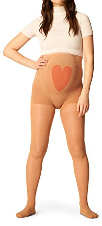 ITEM m6 - Umstandstrumpfhose mit Kompression für Schwangere, Blickdicht, 25 DEN, Größe M, Petite, MAMA TIGHTS, Beige