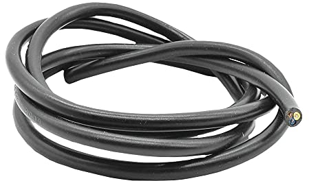 10m Zuleitung Schwarz H03VV-F 3 x 0,75qmm PVC isolierte Schlauch-Leitung 3G Leuchtenkabel Lampenkabel Kabel Stromkabel