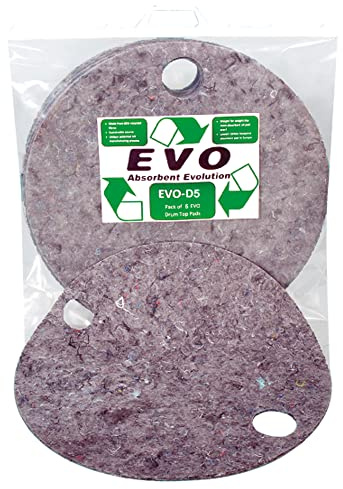 EVO Absorbent Drum Topper Pads Pack of 10 | 16-Litre Absorption for Hydraulics, Oils, Coolant, Fuels & Mild Acids – Ideal for Spill Control on Industrial Drums