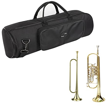 Borsa da concerto per tromba in tessuto Oxford impermeabile 600D, custodia per tromba da 6 mm, imbottita in schiuma, durevole borsa per riporre strumenti con doppia cerniera maniglia