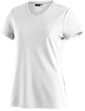 Maier Sports Trudy T-Shirt Damen, Funktionales Sportshirt & Oberteil | Atmungsaktives Piqué Basic Shirt mit V-Ausschnitt für Wandern, Gym & Freizeit, Perfekt für den Sommer