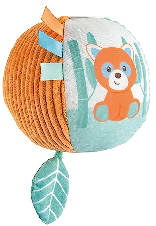 Chicco My Sweet Doudou Panda & Chameleon Ball, weicher Ball aus verschiedenen Stoffen, mit Klimpern, leicht zu greifen, manuelle Aktivitäten, Babyspielzeug, erstes Spiel für Kleinkinder, ab 0 Monaten