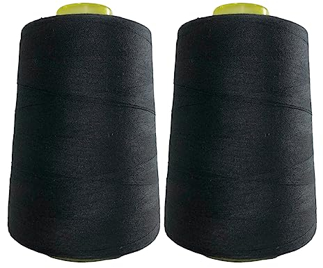 2 rotoli di filo per cucire, 40/s, accessori per cucire ad alta resistenza, bobina di filo per cucire, varietà di colori, artigianato, abbigliamento, (2 pezzi, nero 332-5000Y)