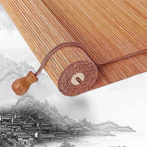 Bambus Rollo Breit Bambus Raffrollo Innen/außen-bambusrollo Retro Bambus Rollo Jalousine Lichtfilter Bambusrollo,für Korridor Gazebo Gärten Terrassen Fenster Tür,anpassbar-D-WxH: 60X180CM/24X71in