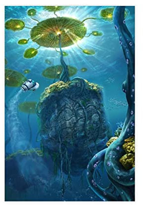 Subnautica Elektronische Spiele, Leinwand-Poster, Wandkunst, Dekordruck, Bild, Gemälde für Wohnzimmer, Schlafzimmer, Dekoration, ungerahmt, 40 x 60 cm