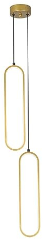 Baoblaze Goldene Pendelleuchten mit 2 Leuchten, 36 W, verstellbare Länge, Mehrzweck-Hängeleuchter mit Aluminiumgehäuse für Schlafzimmer, Esszimmer, Foyer, Weiß Warm Neutral