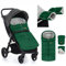 Petite&Mars Schlafsack für Kinderwagen JIBOT * Fußsack * Winterschlafsack für Kinderwagen, Buggy und Autositz * Warrm * Wasserdicht * Winddicht (Juicy Green set)