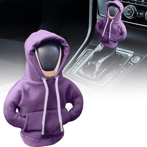 SXCCNW Auto Schaltknauf Abdeckung, Schaltknauf Abdeckung, Schaltknauf überzug Schaltknauf Hoodie Abdeckung Car Shifter Hoodie für Auto Schalthebel Dekoration 19 x 14 cm Dunkelviolettes