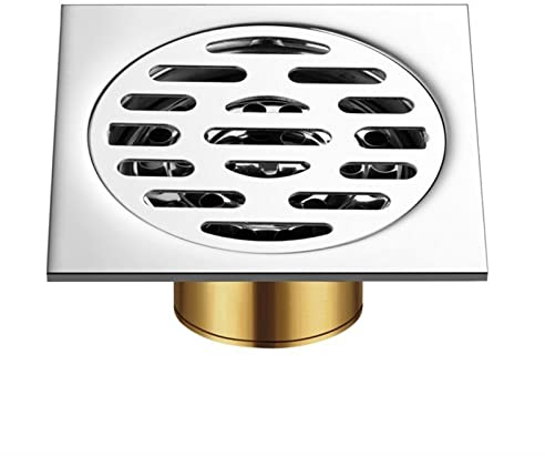 Drain de Sol de Douche en Acier Inoxydable, Sol de Garage, Douche, évier, passoire, Baignoire, évier de Cuisine, 1 pièce (Couleur : 98 mm de Profondeur avec té) (98 mm de profondeu