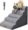 Trhillsbrad Escalera ancha para perros, 5 peldaños, 62 cm de alto, para perros pequeños, espuma de alta densidad, funda lavable y suelo antideslizante