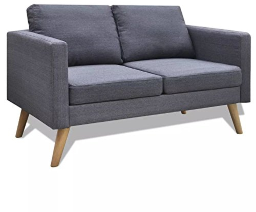 ARKEM Sofa 2-Sitzer Stoff Dunkelgrau Schlafsofa Mit Bettkasten Kleines Sofa FüR Jugendzimmer
