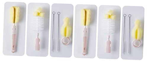 NIYANGLE 2 Juegos De Cepillo De Limpieza De Biberones Limpiador De Biberones Cepillo para Biberones Rotación De Biberones Cepillo para Biberones Estropajo para Biberones Burbujas