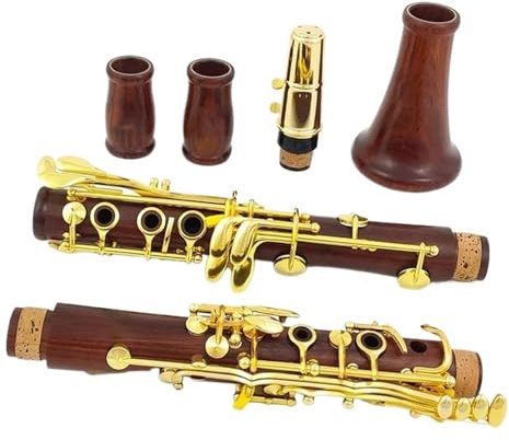 Anfänger klarinette Professionelle Klarinette Aus Rotem Holz, Palisander, Bb, Vergoldete Klappen, 17 Hauptmaterialien: Kupfer-Nickel