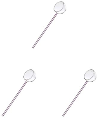 Juego de 3 ollas de cristal con tapa, cacerola con tapa para alimentos, té, pasta, fideos, cucharón, 15,8 x 13 cm
